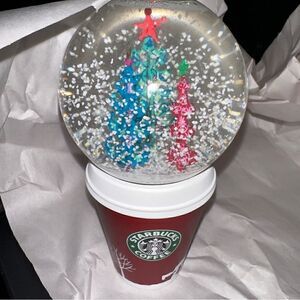 Starbucks Christmas Holiday Snow Globe Cup 2006 Water Globe